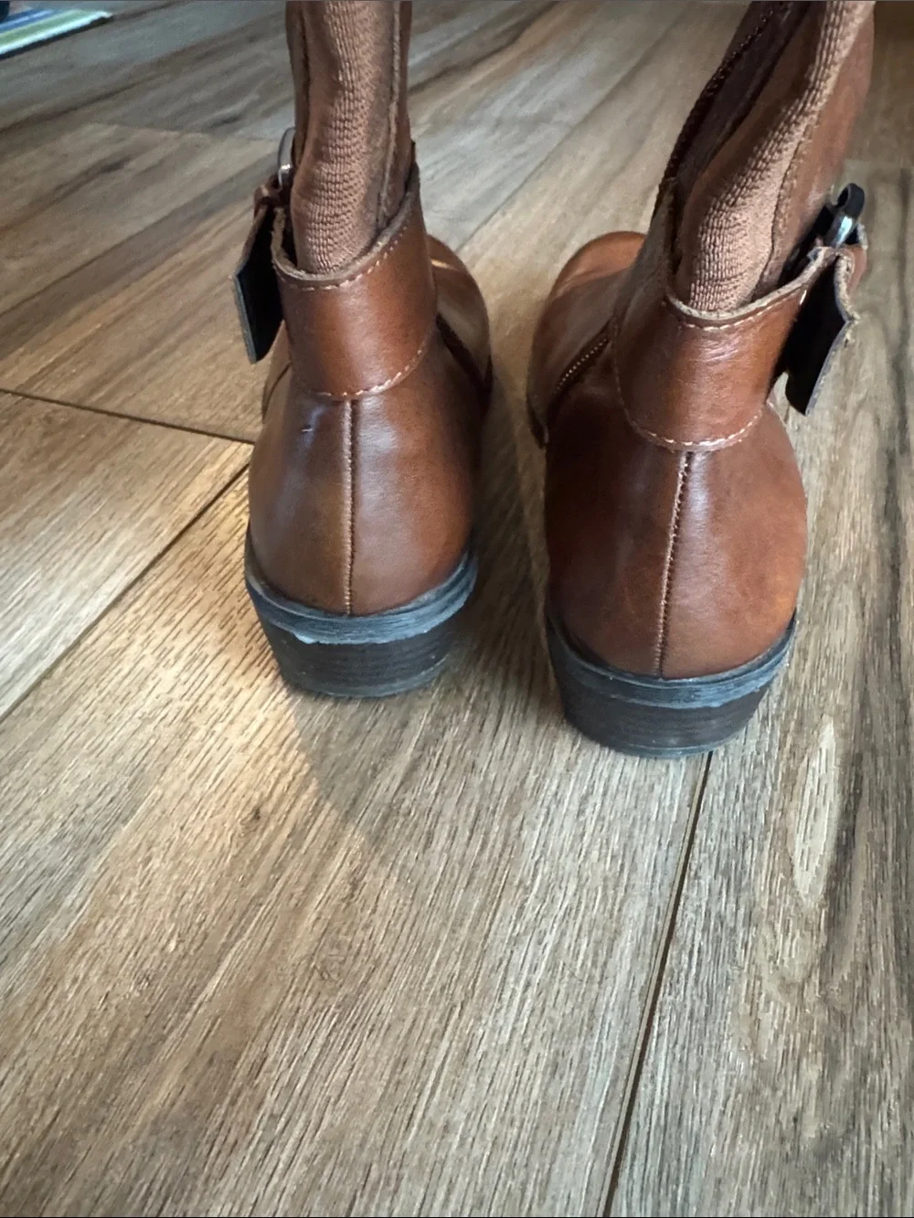 Aldo Tall Cognac Brown Leather Knee-High Riding Boots size 6.5